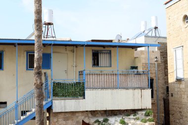 Akdeniz kıyılarındaki Acre şehrindeki antik Haçlı kalesi Kuzey İsrail 'de. 