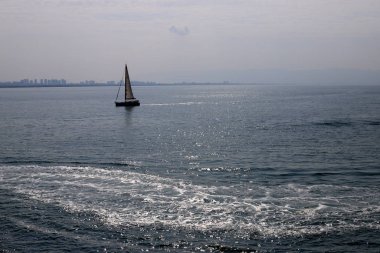 Akdeniz kıyılarındaki Acre şehrindeki antik Haçlı kalesi Kuzey İsrail 'de. 
