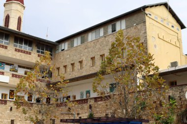 Akdeniz kıyılarındaki Acre şehrindeki antik Haçlı kalesi Kuzey İsrail 'de. 