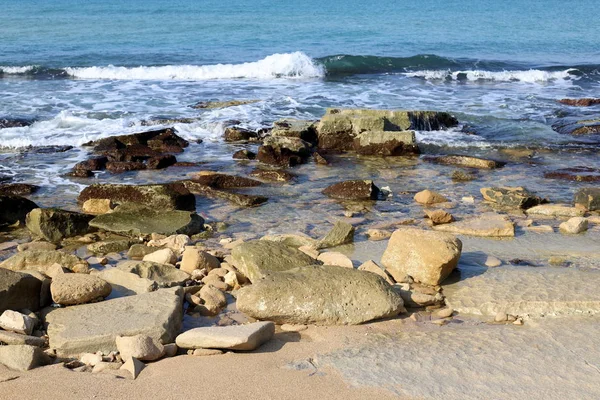 Piedras Conchas Parque Ciudad Orillas Del Mar Mediterráneo Norte Israel — Foto de Stock