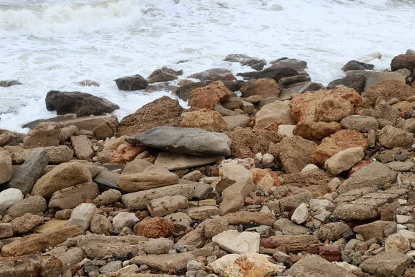 Srail Kuzeyindeki Akdeniz Kıyılarındaki Bir Şehir Parkında Taş Mermiler — Stok fotoğraf