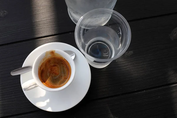 Café Caliente Fuerte Una Mesa Restaurante Israel — Foto de Stock