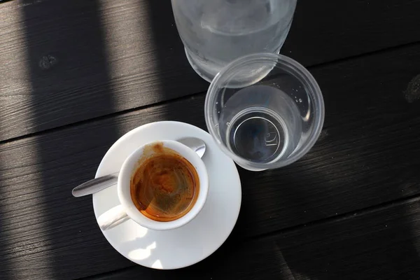 Café Caliente Fuerte Una Mesa Restaurante Israel — Foto de Stock