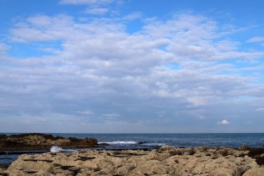 İsrail 'in kuzeyinde Akdeniz' in ıssız kıyıları 