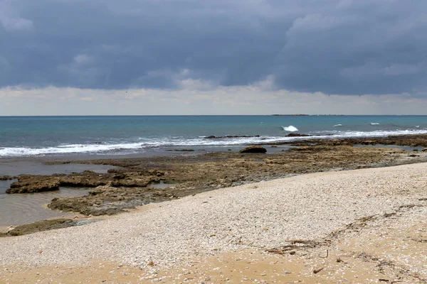 Deserted Coast Mediterranean Sea North Israel — Stock Photo, Image