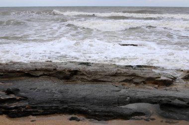 İsrail 'in kuzeyinde Akdeniz' in ıssız kıyıları 