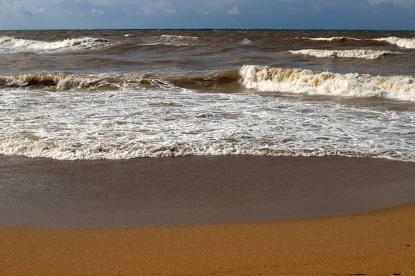 Costa Desierta Del Mar Mediterráneo Norte Israel — Foto de Stock