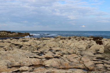 İsrail 'in kuzeyinde Akdeniz' in ıssız kıyıları 