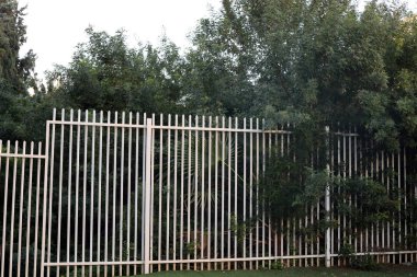 İsrail 'de Akdeniz kıyısındaki bir şehir parkında çit. 