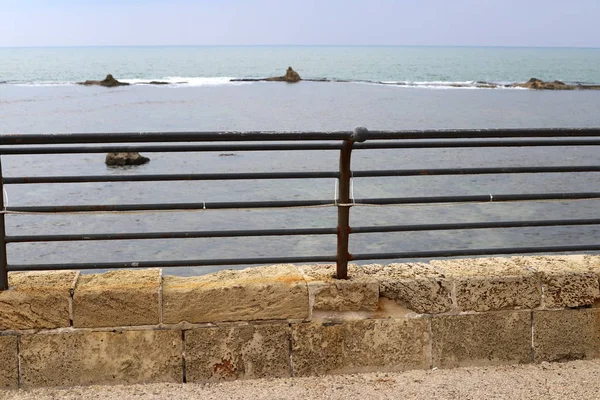 Clôture Dans Parc Urbain Sur Les Rives Mer Méditerranée Israël — Photo