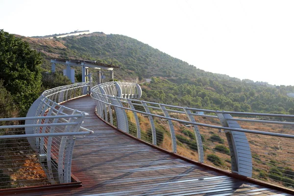 Mountain Bridge Shores Mediterranean Sea North Israel — Stock Photo, Image
