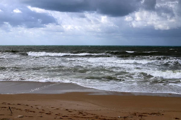 Wild Beach Shores Mediterranean Sea North Israel — Stock Photo, Image