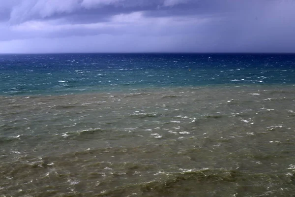 Wild Beach Shores Mediterranean Sea North Israel — Stock Photo, Image