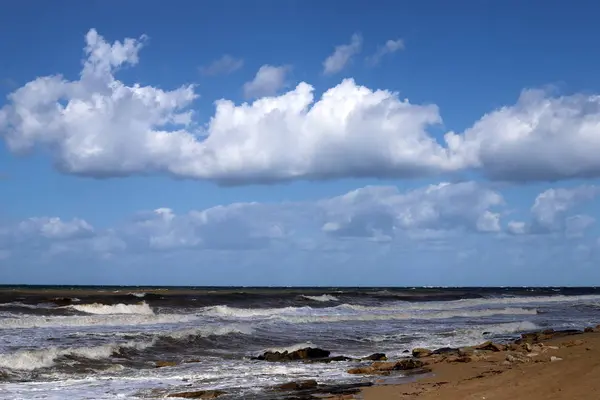 Wild Beach Shores Mediterranean Sea North Israel — Stock Photo, Image