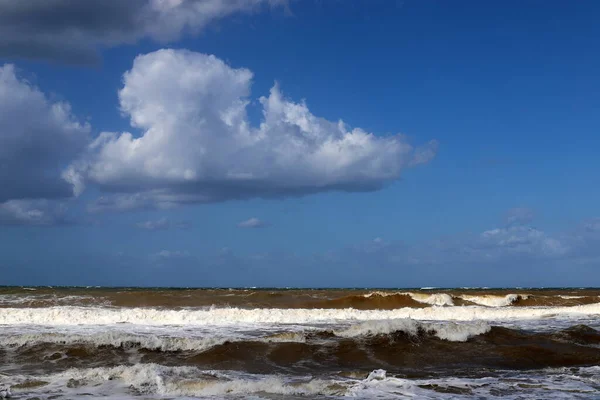 Playa Salvaje Orillas Del Mar Mediterráneo Norte Israel — Foto de Stock