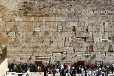 The Wailing Wall is part of the ancient wall around the western slope of the Temple Mount in the Old City of Jerusalem 