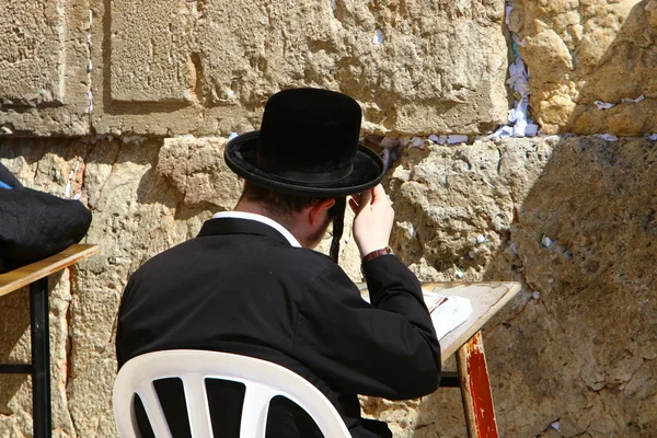 Wailing Wall Part Ancient Wall Western Slope Temple Mount Old — Stok fotoğraf