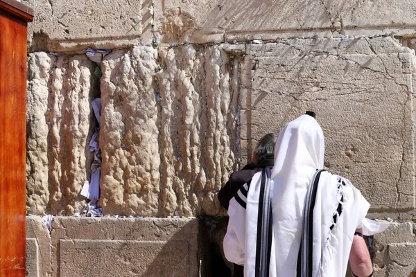 Стена Плача Является Частью Древней Стены Вокруг Западного Склона Храмовой Стоковое Фото