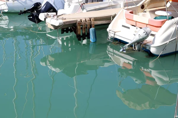 Mooring Boats Yachts Seaport City Tel Aviv Israel — Stock Photo, Image