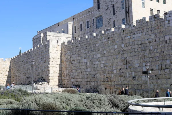 Las Murallas Fortaleza Antigua Ciudad Jerusalén Fueron Construidas 1538 Por — Foto de Stock