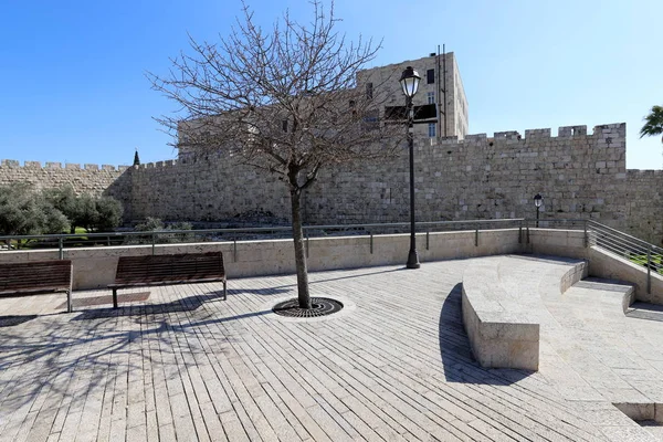 Vestingmuren Van Oude Stad Jeruzalem Werden 1538 Gebouwd Door Ottomaanse — Stockfoto