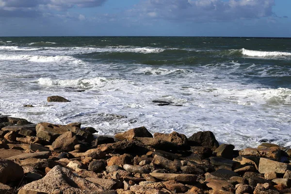 Stenen Liggen Aan Oevers Van Middellandse Zee Het Noorden Van — Stockfoto