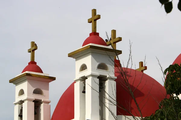 Templo Griego Catedral Los Doce Apóstoles Orillas Del Mar Galilea — Foto de Stock