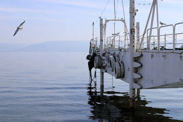 pier in the city of Tiberias on the Sea of Galilee in northern Israel