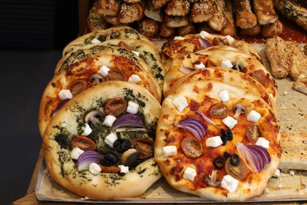 Chleb Wyroby Piekarnicze Sprzedawane Jerozolimie Stolicy Państwa Izrael — Zdjęcie stockowe