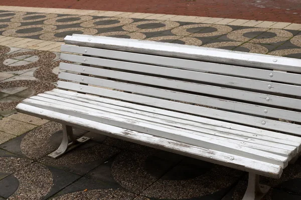 Banc Dresse Dans Parc Urbain Sur Les Rives Mer Méditerranée — Photo