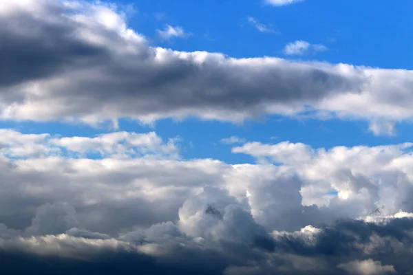 Awan Hujan Mengambang Langit Atas Laut Mediterania Israel Utara — Stok Foto