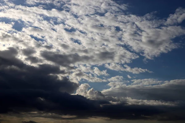Awan Hujan Mengambang Langit Atas Laut Mediterania Israel Utara — Stok Foto