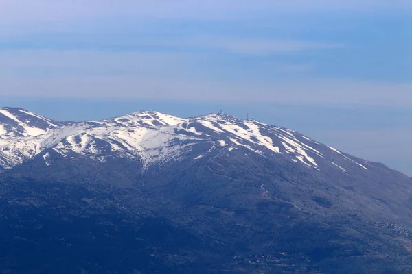 Cordillera Hermón Encuentra Frontera Siria Líbano Israel Punto Más Alto — Foto de Stock