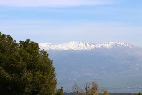 Das Hermon Gebirge Liegt Der Grenze Zwischen Syrien Dem Libanon — Stockfoto