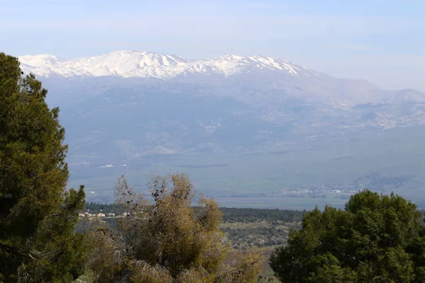 Cordilheira Hermon Está Localizada Fronteira Síria Líbano Israel Ponto Mais — Fotografia de Stock