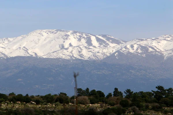 Hermon Sıradağları Suriye Lübnan Srail Sınırında Yer Alır Yüksek Nokta — Stok fotoğraf