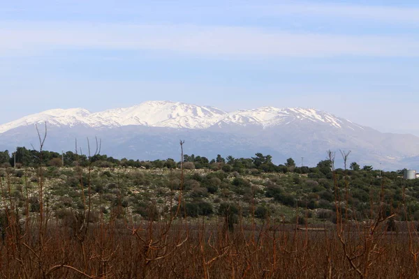 Hermonské Pohoří Nachází Hranici Sýrie Libanonu Izraele Nejvyšší Bod 814 — Stock fotografie