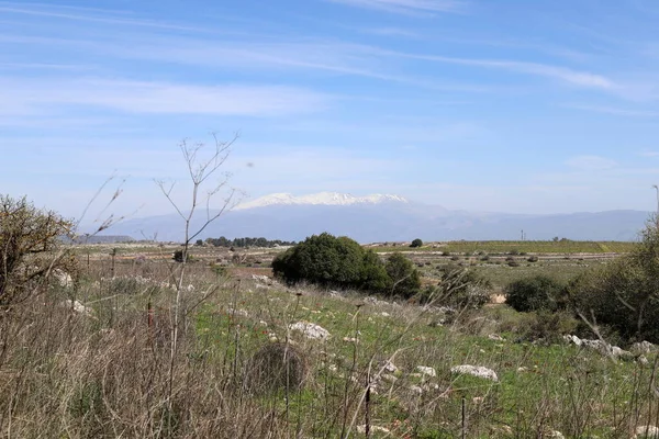 Pasmo Górskie Hermon Znajduje Się Granicy Syrii Libanu Izraela Najwyższy — Zdjęcie stockowe