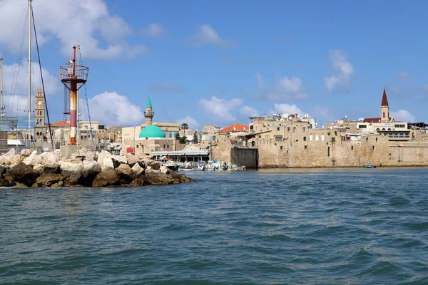 Acre Uma Antiga Cidade Portuária Nas Margens Mar Mediterrâneo Norte — Fotografia de Stock