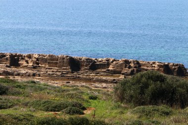 İsrail devletinin kuzeyinde Akdeniz'in ıssız kıyıları 