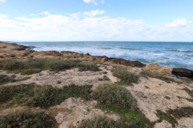 İsrail devletinin kuzeyinde Akdeniz'in ıssız kıyıları 