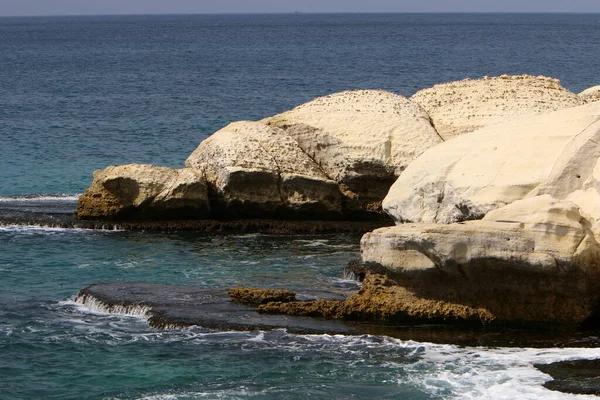 Deserted Coast Mediterranean Sea North State Israel — Stock Photo, Image