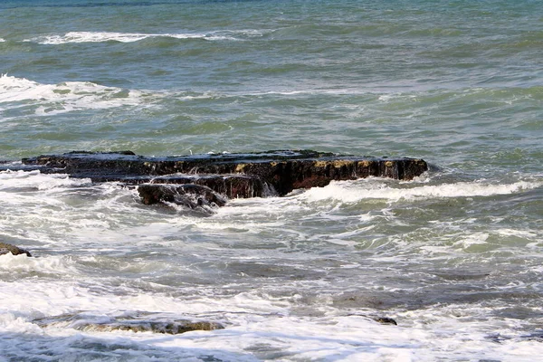 Deserted Coast Mediterranean Sea North State Israel — Stock Photo, Image