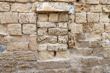 Kuzey İsrail 'deki antik bir kalenin taş duvarı 