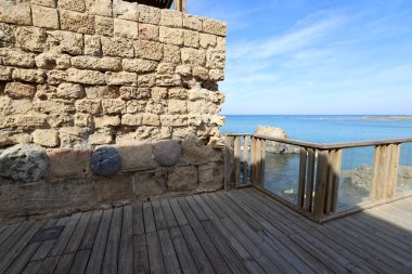 Kuzey İsrail 'deki antik bir kalenin taş duvarı 