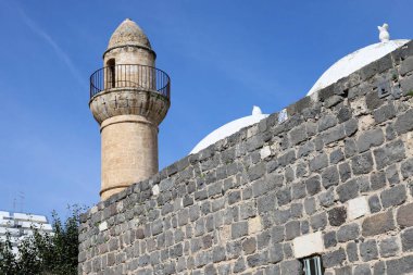 Kuzey İsrail 'deki antik bir kalenin taş duvarı 