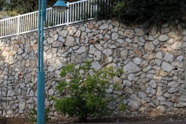 Kuzey İsrail 'deki antik bir kalenin taş duvarı 