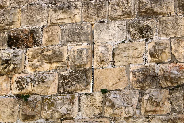 Mur Pierre Une Ancienne Forteresse Dans Nord Israël — Photo