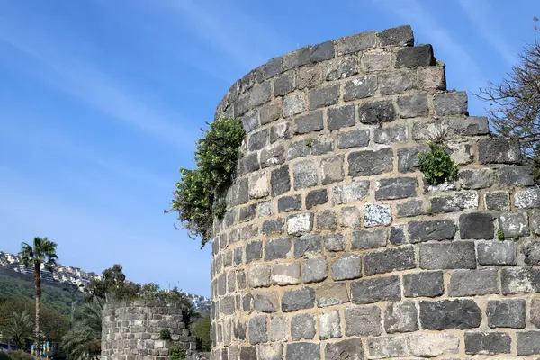 Muro Piedra Una Antigua Fortaleza Norte Israel — Foto de Stock