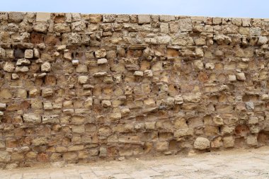 Kuzey İsrail 'deki antik bir kalenin taş duvarı 